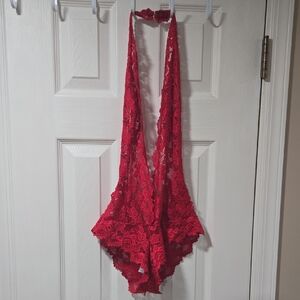 Frederick's of Hollywood Red Lace Chemise NwOT